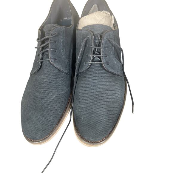New Morretti Gold Label Navy Suede Shoes Size 11d - Picture 1 of 9